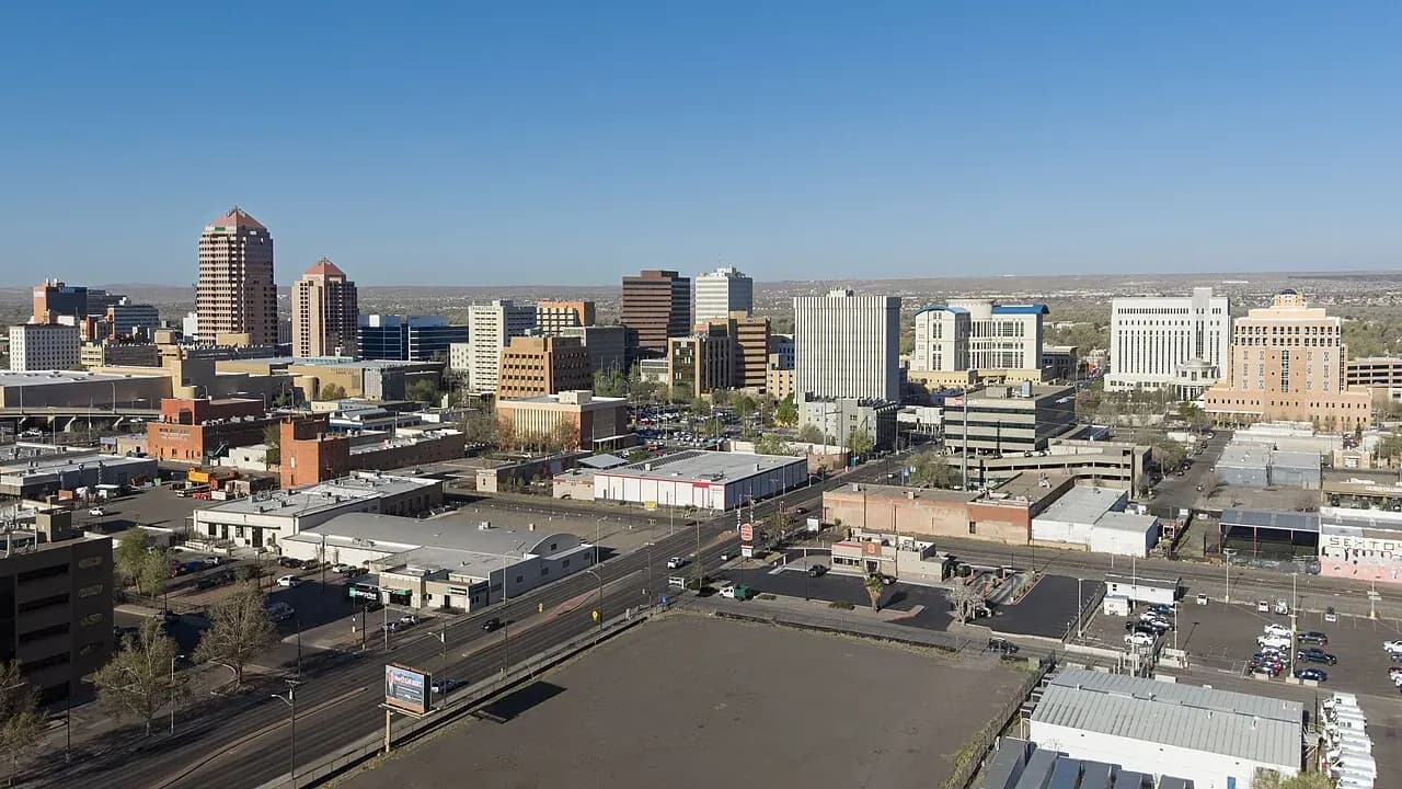 Alberqurque cityscape and surrounding landscape